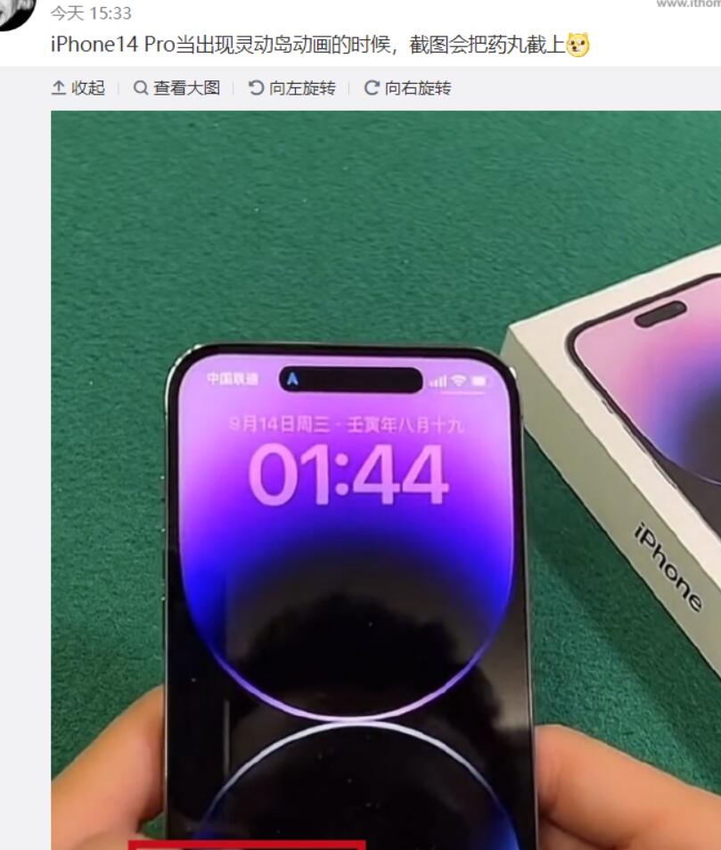 （升级）苹果iPhone14Pro截屏显示的是灵动岛动漫“药粒”