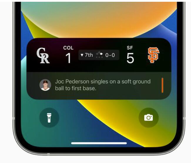 苹果iPhone14Pro/Max适用在iOS16.1“灵动岛”中给予即时体育比分