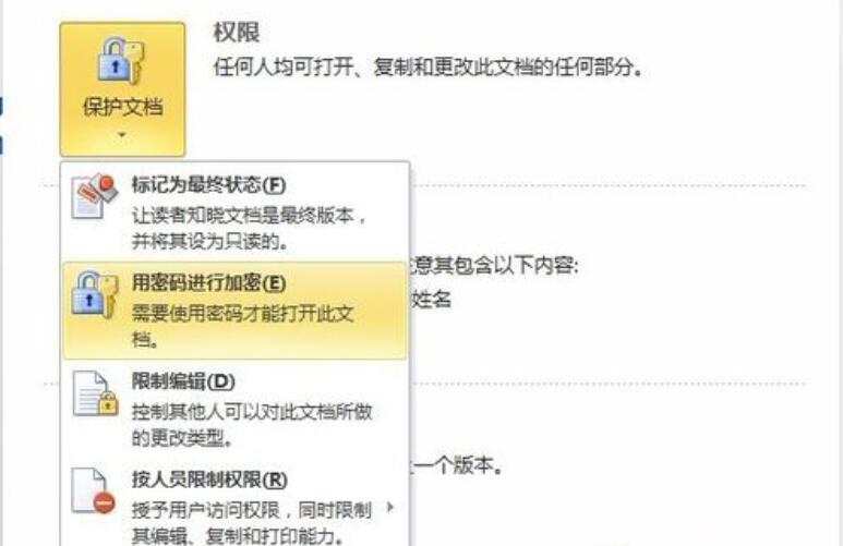 Word2010文档如何加密？Word文档加密的操作步骤