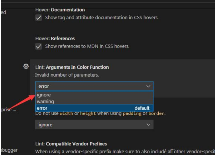 vscode如何设置lint参数允许？设定lint参数允许实例教程