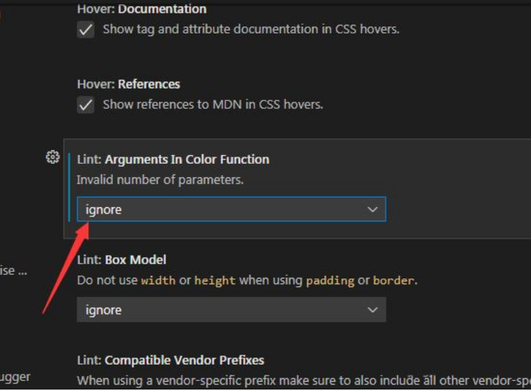 vscode如何设置lint参数允许？设定lint参数允许实例教程