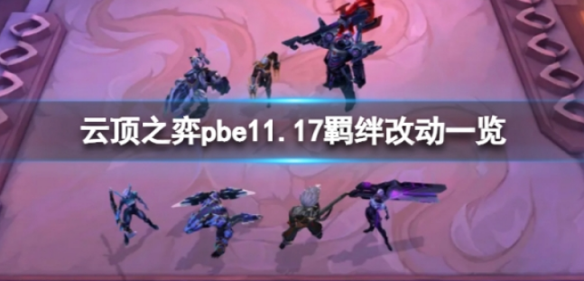 《云顶之弈》pbe11.17牵绊修改什么？pbe11.17牵绊修改大全