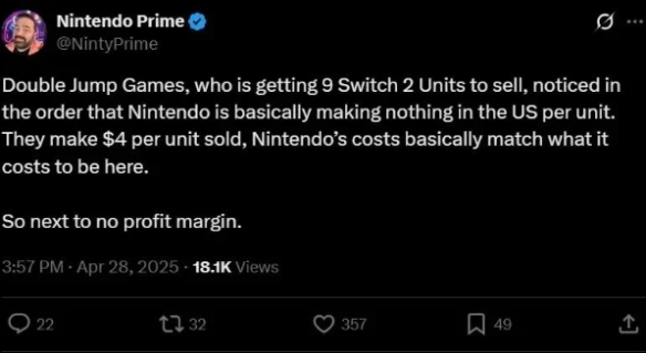任天堂Switch_2售价超三千元，主机利润真只有一杯奶茶钱？